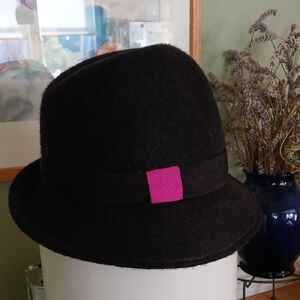 Stylish Black Fedora with Pink Accent